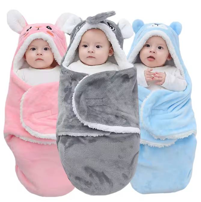 Kuscheliger Baby-Schlafsack | Weiche Flanell-Wickeldecke für Neugeborene 0–9 Monate