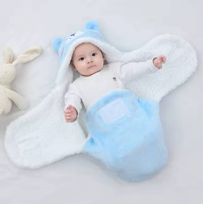 Kuscheliger Baby-Schlafsack | Weiche Flanell-Wickeldecke für Neugeborene 0–9 Monate