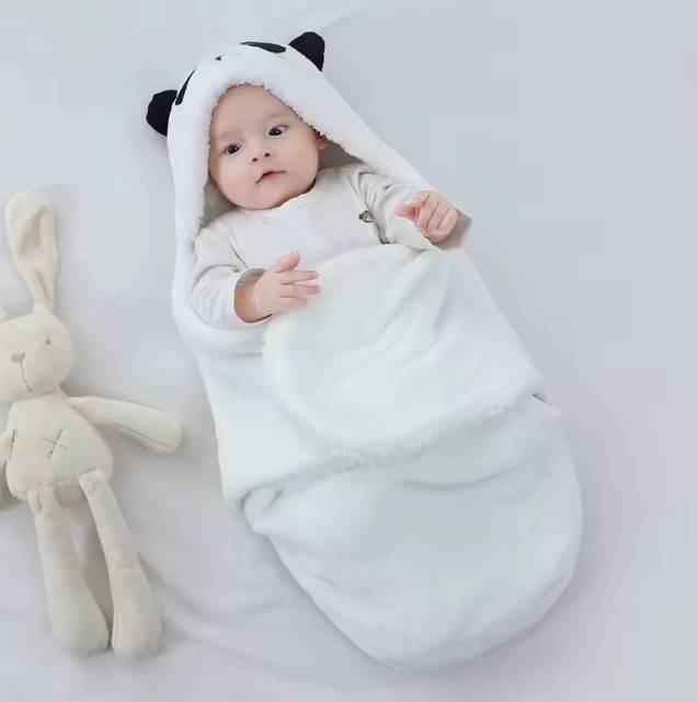 Kuscheliger Baby-Schlafsack | Weiche Flanell-Wickeldecke für Neugeborene 0–9 Monate