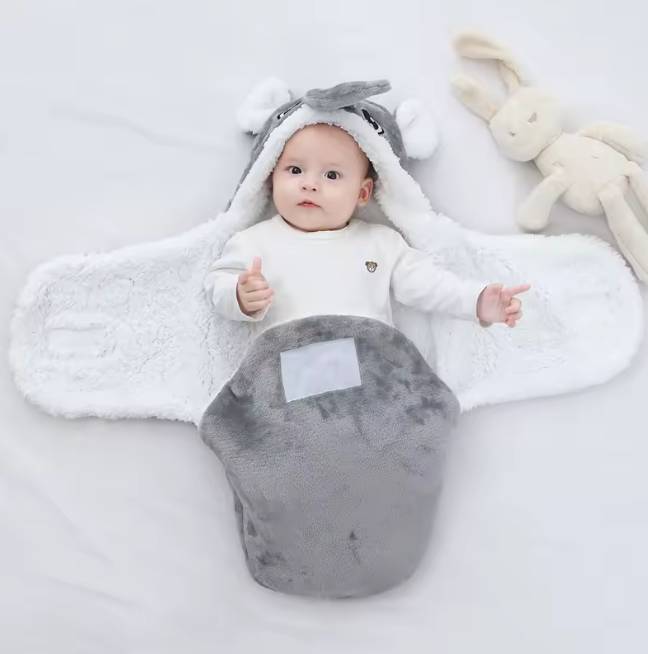 Kuscheliger Baby-Schlafsack | Weiche Flanell-Wickeldecke für Neugeborene 0–9 Monate