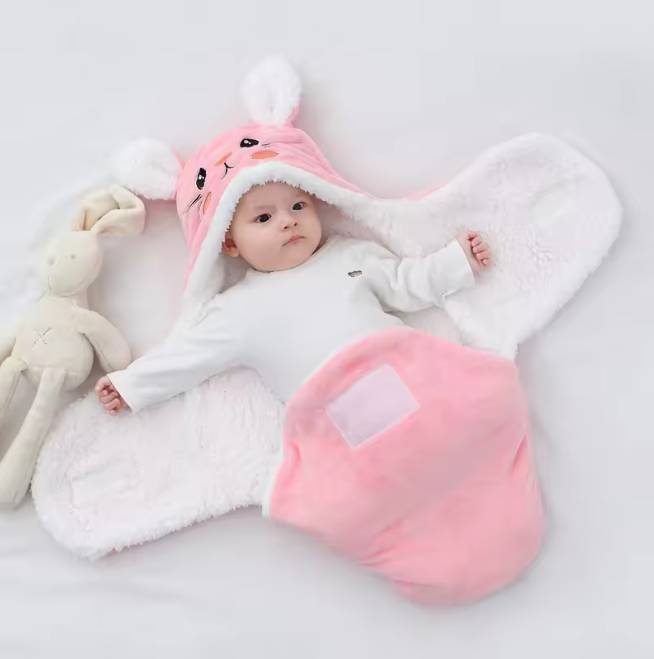 Kuscheliger Baby-Schlafsack | Weiche Flanell-Wickeldecke für Neugeborene 0–9 Monate